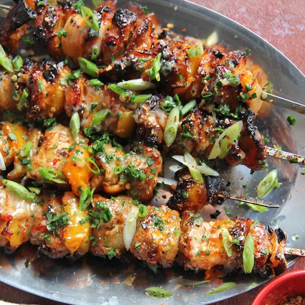 Bang Bang Chicken Skewers