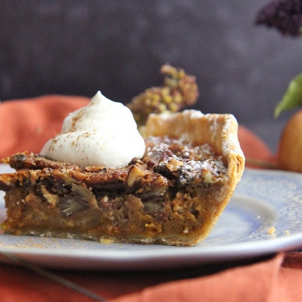 Pumpkin Bourbon Pecan Pie